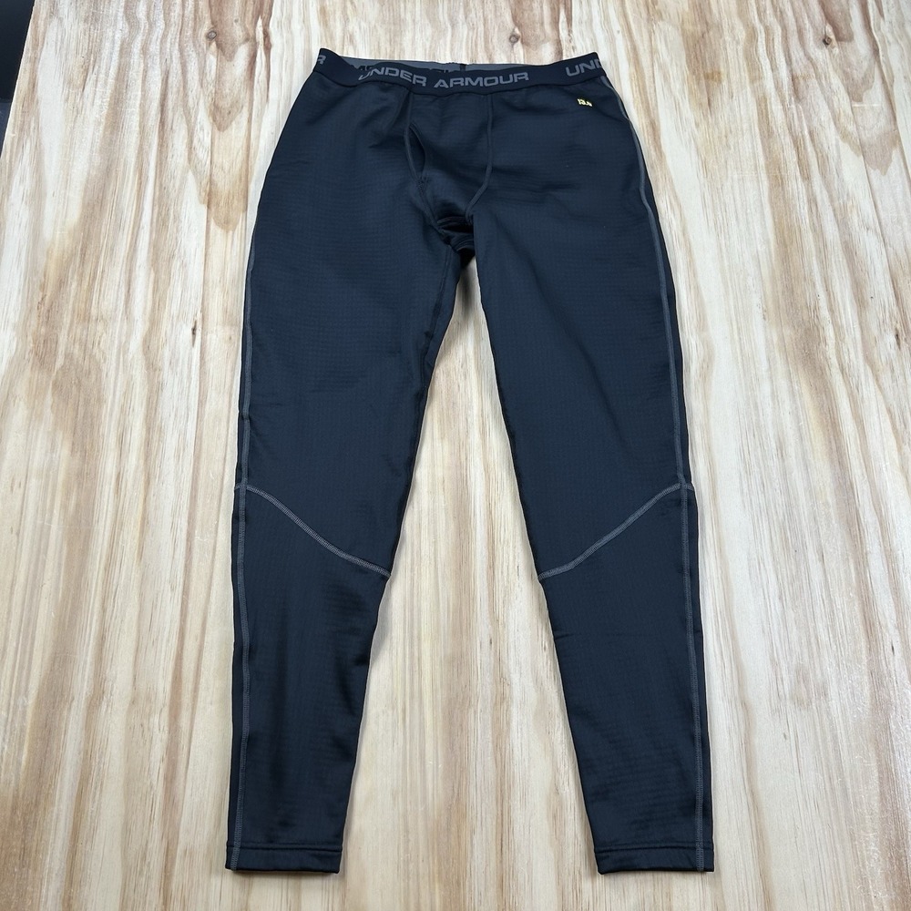 Under Armour Base 3.0 Mens XL Black Waffle Thermal ColdGear Fitted Bottoms